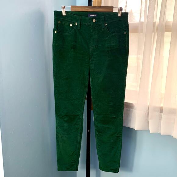 J. Crew 9" High-Rise Toothpick Jean in Green Velvet Size 29 - Picture 2 of 7